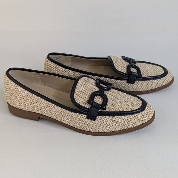 Kenneth Cole New York Shoes - Kenneth Cole Ney York Women's Lariska Raffia Loafer Size 8 Natural Navy